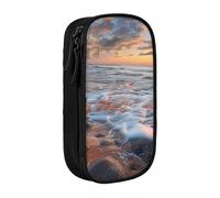 ttyuac Trousse à crayons Beach Maui Hawaï, coucher de soleil, vagues, nuages, grande capacité, 2 compartiments à double fermeture éclair, trousse esthétique pour garçons et filles, Plage Maui Hawaii