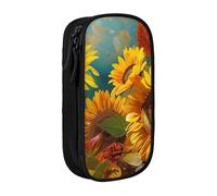 ttyuac Trousse à crayons bleue avec imprimé libellule de grande capacité, 2 compartiments à double fermeture éclair, tissu Oxford de qualité supérieure, esthétique, trousse de papeterie pour garçons