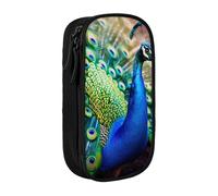 ttyuac Trousse à crayons bleue avec imprimé libellule de grande capacité, 2 compartiments à double fermeture éclair, tissu Oxford de qualité supérieure, esthétique, trousse de papeterie pour garçons