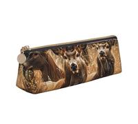 ttyuac Trousse à crayons en cuir avec imprimé cerf sauvage - Jolie trousse à crayons élégante avec fermeture éclair pratique pour ranger stylos, crayons et cosmétiques, fournitures de bureau