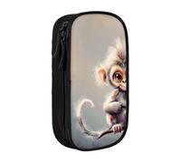 ttyuac Trousse à crayons gothique avec 2 compartiments à double fermeture éclair - Tissu Oxford de qualité supérieure - Esthétique - Organiseur de papeterie pour garçons et filles, Art de singe mignon