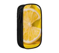 ttyuac Trousse à crayons jaune avec 2 compartiments à double fermeture éclair - Tissu Oxford de qualité supérieure - Esthétique - Organiseur de papeterie pour garçons et filles