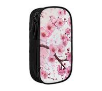 ttyuac Trousse à crayons tentante avec imprimé fleurs de cerisier, grande capacité, 2 compartiments à double fermeture éclair, tissu Oxford de qualité supérieure, esthétique, trousse de papeterie pour