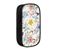 ttyuac Trousse élégante d'apprentissage des lettres de l'alphabet avec imprimé dinosaures, grande capacité, 2 compartiments à double fermeture éclair, trousse à crayons esthétique, organisateur de