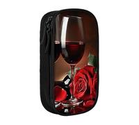 ttyuac Trousse élégante d'apprentissage des lettres de l'alphabet avec imprimé dinosaures, grande capacité, 2 compartiments à double fermeture éclair, trousse à crayons esthétique, organisateur de