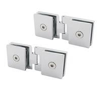 TTZEZE Lot de 2 charnières de porte en verre à 180 degrés pour porte de douche en alliage de zinc avec finition brossée pour porte de placard de 5 à 8 mm