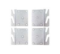 TTZEZE Lot de 2 paires de plaques de crochet pour rail de lit en bois, pièces de rechange robustes pour cadre de lit en fer, matériel en fer pour tête de lit, pied de lit, support de montage avec vis