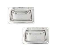 TTZEZE Lot de 2 poignées de traction à ressort robustes pour meubles, coffre, armoire, haut-parleur avec poignée en caoutchouc montée en surface (SUS304, 110 x 70 x 11 mm)