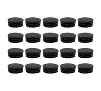 TTZEZE - Lot de 20 bouchons ronds en plastique, 48 mm, capuchons d'extrémité de tube de 1,9 pouces, capuchon rond noir, bouchon de finition de meubles pour tube en métal rond