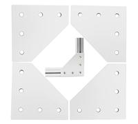 TTZEZE Lot de 4 plaques de jonction pour cadre d'imprimante 3D en forme de L Argenté 5 trous