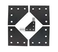 TTZEZE Lot de 4 plaques de jonction - Surface en oxyde anodique - Noir - En forme de L - 5 trous - Pour cadre d'imprimante 3D en aluminium - Série 2020