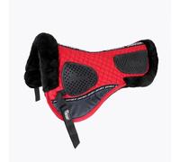 TTZGMTRC Tapis de Selle en Silicone antidérapant pour Chevaux - Coussin en Gel Absorbant Les Chocs pour Le Saut d'obstacles et l'équitation, Soutien et stabilité, pour l'équitation Anglaise,Rouge,Set