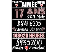 Tu As Été Aimée Depuis 17 Ans: Cadeau d'anniversaire pour les 17 Ans, Carnet de notes drôle pour la famille et les amis, 100 pages, finition mate, 6 x 9 pouces (15,2 x 22,9 cm)