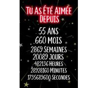 Tu as été aimée depuis 55 ans 660 mois 2869 Semaines: Joyeux Anniversaire 55 ans , Idée Cadeau Personnalisé pour Homme et Femme, Fille, Garçon, ... notes joyeux anniversaire humour , 110 pages