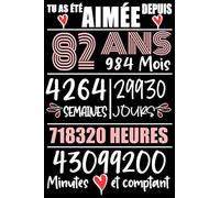 Tu As Été Aimée Depuis 82 Ans: Cadeau d'anniversaire pour les 82 Ans, Carnet de notes drôle pour la famille et les amis, 100 pages, finition mate, 6 x 9 pouces (15,2 x 22,9 cm)