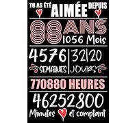 Tu As Été Aimée Depuis 88 Ans: Cadeau d'anniversaire pour les 88 Ans, Carnet de notes drôle pour la famille et les amis, 100 pages, finition mate, 6 x 9 pouces (15,2 x 22,9 cm)