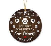 Tu As Laissé des Empreintes De Pattes sur Nos Cœurs Christmas Hanging avec Ficelle Sapin Décoration D'Ornement De Noël Céramique Décoration De Noël À Suspendre