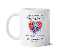 Tu As Quitté Mon Monde, Mais Jamais Mon Cœur. Tasse À Thé Unique Tasse À Café Céramique Mug Cadeaux Amusants Pour Bureau Pâques Anniversaire 330 Ml