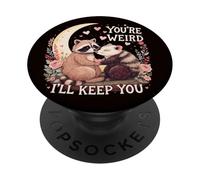 Tu ES Bizarre, Je Vais Te Garder, drôle d'amateur d'opossum en Forme de Raton Laveur PopSockets PopGrip Adhésif