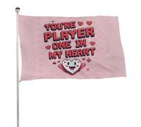 ??TU ES LE JOUEUR UN DANS MON C?UR?? Bannière de décoration extérieure durable de 2?x?3?pieds, drapeaux de bienvenue pour patio, drapeaux de jardin de printemps