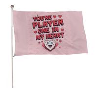 ??TU ES LE JOUEUR UN DANS MON C?UR?? Bannière de décoration extérieure durable de 3?x?5?pieds, drapeaux de bienvenue pour patio, drapeaux de jardin de printemps