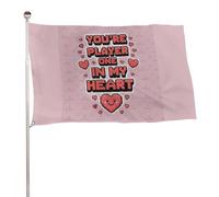 ??TU ES LE JOUEUR UN DANS MON C?UR?? Bannière de décoration extérieure durable de 3?x?5?pieds, drapeaux de bienvenue pour patio, drapeaux de jardin de printemps