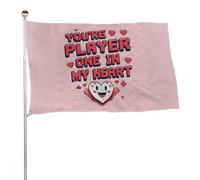 ??TU ES LE JOUEUR UN DANS MON C?UR?? Bannière de décoration extérieure durable de 5?x?8?pieds, drapeaux de bienvenue pour patio, drapeaux de jardin de printemps