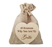 Tu es mon ami Sac en toile de jute pour 10 raisons | Cadeau d'anniversaire portable et décoratif en copeaux de bois pour filles et amis