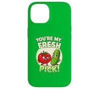 Tu ES Mon punis de Caricature de Concombre de Tomate Frais Coque pour iPhone 14