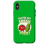Tu ES Mon punis de Caricature de Concombre de Tomate Frais Coque pour iPhone X/XS