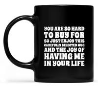 Tu es si difficile à gâter, alors fais-toi plaisir avec cette tasse soigneusement sélectionnée ! Mug à slogan amusant, cadeau original, tasse à café en céramique imprimée recto verso, 325 ml (11 oz).