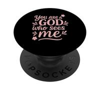 Tu ES Un Dieu Qui me voit - Citation biblique PopSockets PopGrip Adhésif