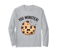 Tu ES Un Monstre ! Cookie Eater Cute Kawaii Cookies Love Sweets Manche Longue