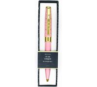 Tu Es Unique Pink And Gold Ballpoint Pen Retractable Black Ink Unique Gift For Family, Friends, Lovers Comfortable Grip Delivered In A Design Box