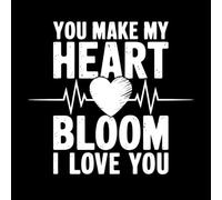 tu fais fleurir mon cœur, je t'aime Stickers gravés 67.2x73.3cm Embellissement mural Blanc