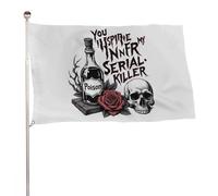 Tu Inspires Mon Tueur Impérial, Crâne Bannière Couleurs Vives Drapeaux Solide Drapeau Pour Balcon Cour Maison 90X150Cm
