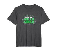 Tu m'as invitée à Hello World - Retro Coder Tech T-Shirt, Homme Grandes Tailles, Chiné Foncé, 2X Tall