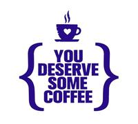 tu mérites un café inspirant et créatif Stickers muraux 54.6x56.8cm Étanche Bleu foncé