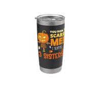 Tu n'as pas peur, j'ai 3 sœurs, Halloween, sœur, frère Gobelet isotherme en acier inoxydable double paroi