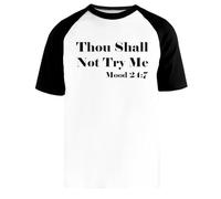 Tu Ne Me Mettras Pas À L'épreuve T-Shirt Baseball Blanc Unisexe Manches Courtes Noir Unisex White Baseball T-Shirt Black Short Sleeve