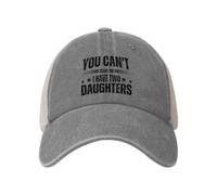 Tu ne Peux Pas me Faire Peur, J'Ai Deux Filles. Chapeau drôle pour Papa et Maman. Chapeau en Jean. Casquette en Maille.