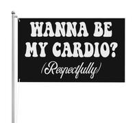 « Tu veux être mon cardio ? » (Respectueusement) Drapeau de jardin 90 x 150 cm, double face