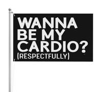 « Tu veux être mon cardio ? » (Respectueusement) Drapeau de jardin 90 x 150 cm, double face