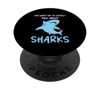 Tu Veux Que j'écoute Talk About Sharks Funny Shark PopSockets PopGrip Adhésif