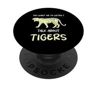 Tu Veux Que j'écoute Talk About Tigers Funny Tiger Lover PopSockets PopGrip Adhésif