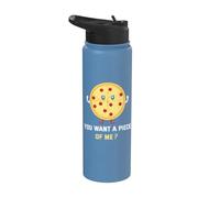 Tu veux une paix de moi Pizza Stainless Steel Insulated Water Bottle