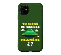 Tu Viens de Quelle Planète Espace Alien Soucoupe Volante Coque pour iPhone 11