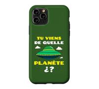 Tu Viens de Quelle Planète Espace Alien Soucoupe Volante Coque pour iPhone 11 Pro