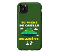 Tu Viens de Quelle Planète Espace Alien Soucoupe Volante Coque pour iPhone 11 Pro Max