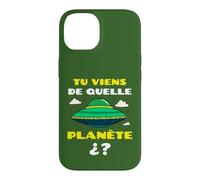 Tu Viens de Quelle Planète Espace Alien Soucoupe Volante Coque pour iPhone 14